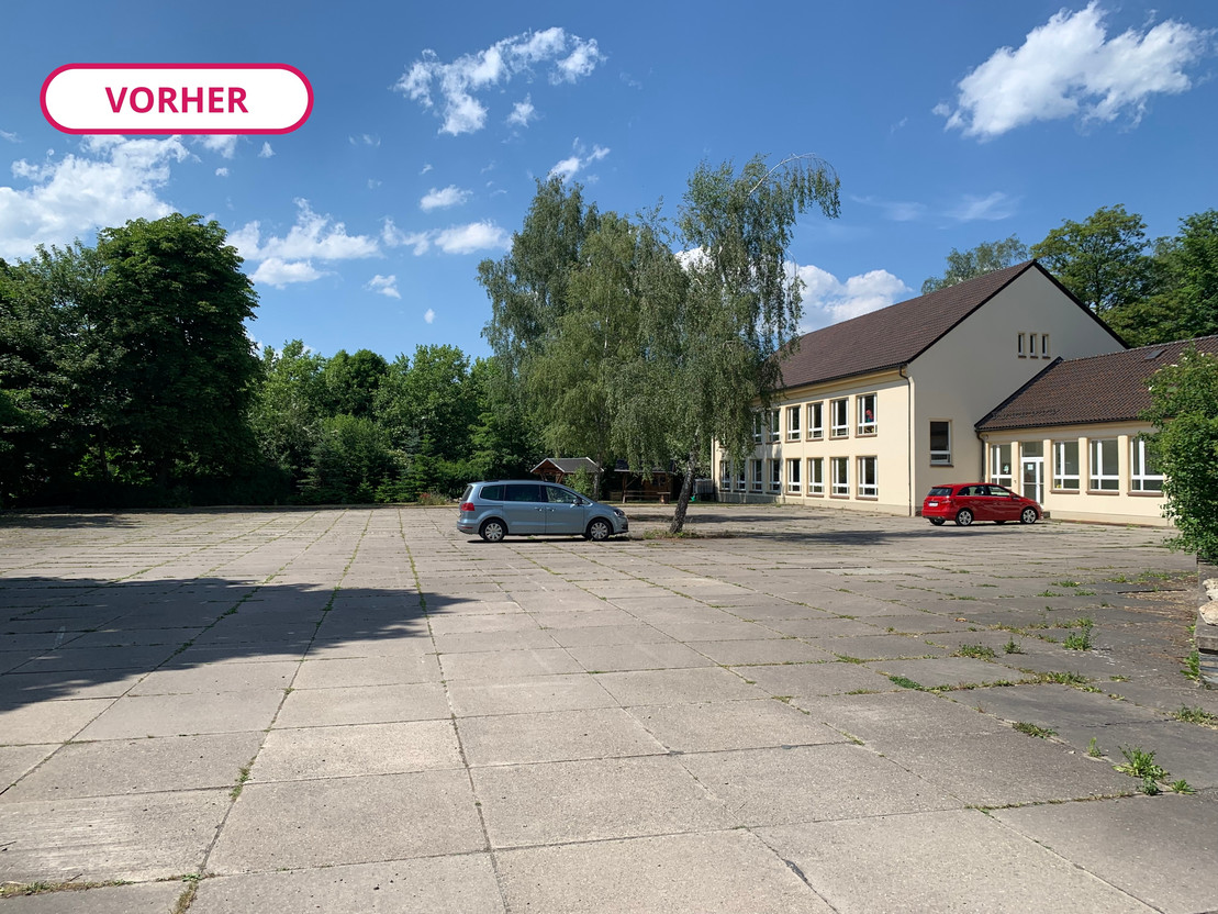 Die Friedrich-Solle-Regelschule in Zeulenroda-Triebes vor der Schulhof-Umgestaltung